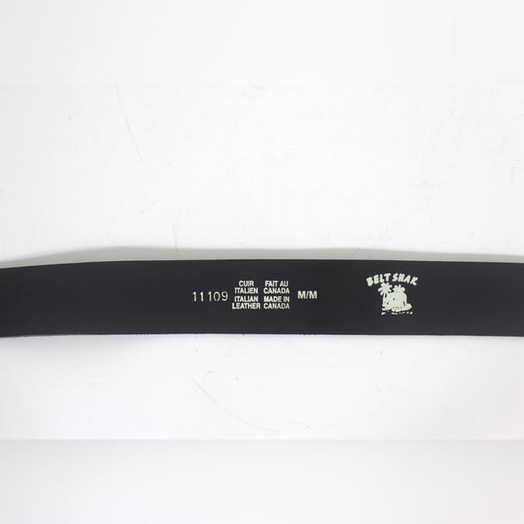 Distressed Black Leather Belt with Black Rhinestone Sparkly Large Buckle - Picture 2 of 10